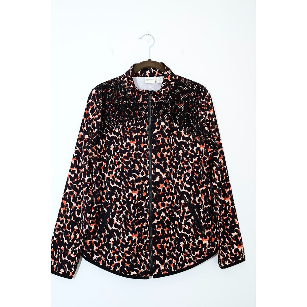 Chico's Zenergy Jacket 0 Small Vivid Animal Print full-zip lightweight coat